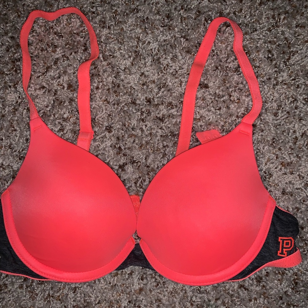 32B VSPINK BRA IN NEON 🧡ORANGE🧡 LIGHT PUSH-UP 👙
